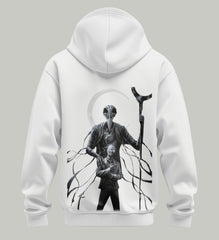 "Moon Knight Inspired Graphic Hoodie – White Edition"